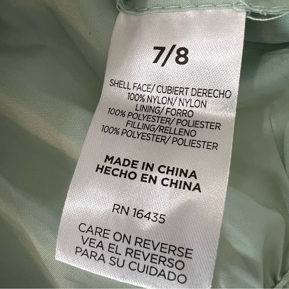 Tahari Girls Quilted Puffer Vest Mint Green Size 7/8 Lightweight Outdoor - Picture 6 of 7